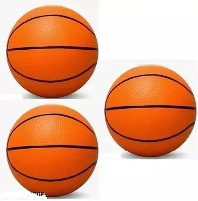 Basketball PU Pasted  Rubber Basket Ball Size 3 for Indoor Outdoor Training Learner Basketballs Orange Color ( Pack of 3 )