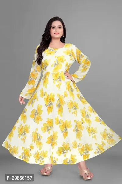 Fancy Georgette Printed Ethnic Gown For Women