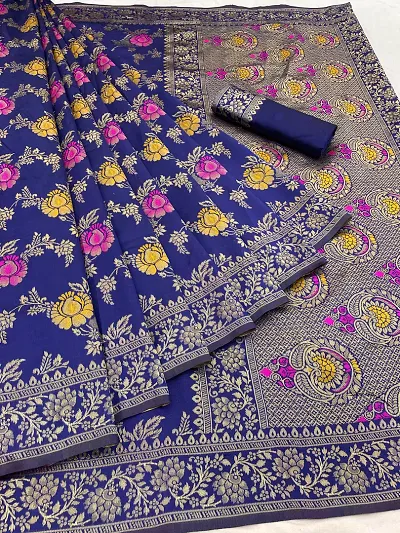 Kanjeevaram Jacquard Sarees with Blouse Piece