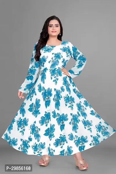 Fancy Georgette Printed Ethnic Gown For Women-thumb0