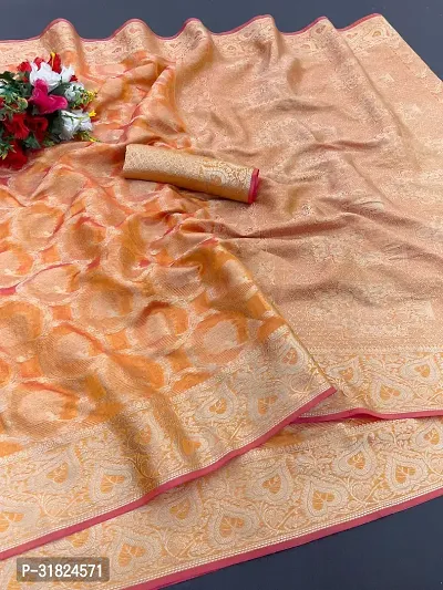 Most Demanded Fency Organza Silk Jacquard Weaving Work Saree