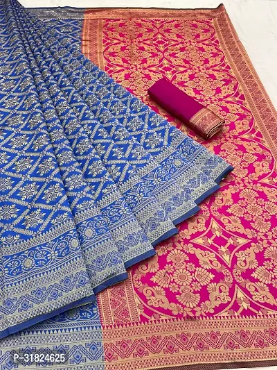 Most Demanded Fency Banarasi Silk Jacquard Weaving Work Saree-thumb0