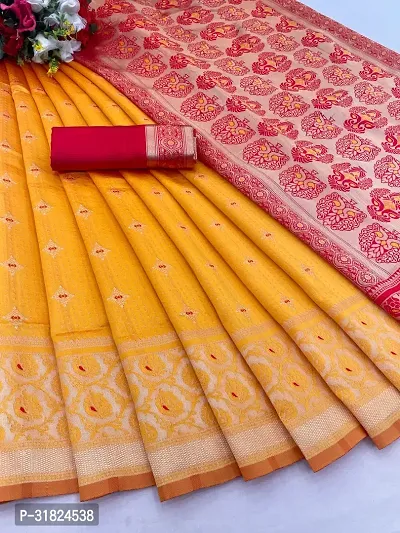 Most Demanded Fency Soft Banarasi Silk Jacquard Weaving Work Saree For Women