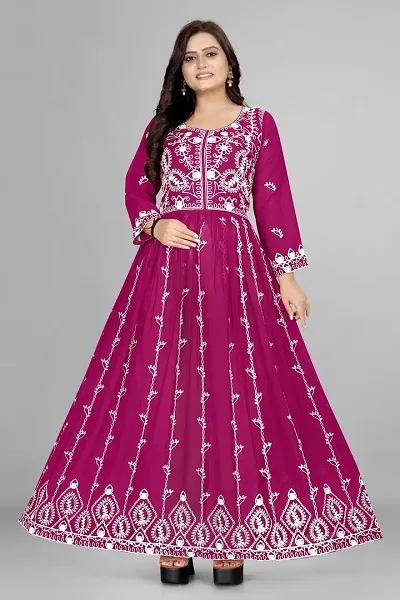 Attractive Chikankari Georgette Gown for Women