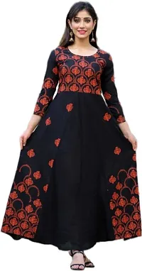 Black and Red Ethnic Motifs Ethnic A-Line Maxi Dress-thumb4