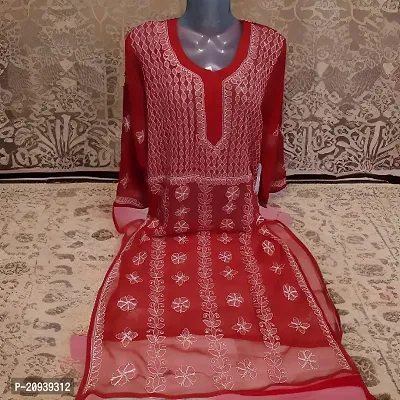 Elegant Georgette Chikankari Kurta For Women-thumb2