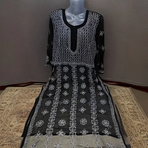 Elegant Georgette Chikankari Kurta For Women