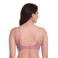 Womens Floral Petal Print Cotton Rich Wire Free Full Cup Padded Regular Bra Pack of 3-thumb3