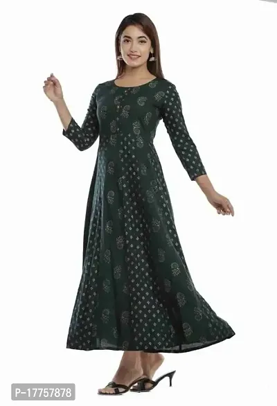 Ashish Print Women's Floral Printed Rayon Anarkali Kurta Gown-thumb2