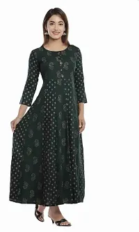 Ashish Print Women's Floral Printed Rayon Anarkali Kurta Gown-thumb3