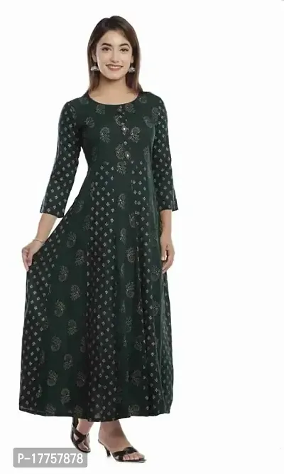 Ashish Print Women's Floral Printed Rayon Anarkali Kurta Gown-thumb4