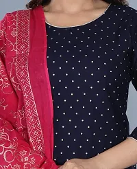 Rayon Blue?Gold Printed Polka Dotted Kurti with Gold Printed Plazo and Pink Gold Printed Dupatta-thumb4