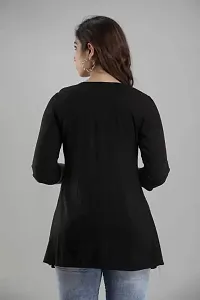 ASHISH'S PRINTSZ Women's Embroidered Rayon Casual Kurti Top (XX-Large, Black)-thumb1