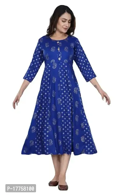 Ashish Print Women's Floral Printed Rayon Anarkali Kurta Gown