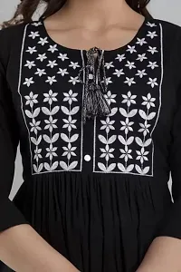 ASHISH'S PRINTSZ Women's Embroidered Rayon Casual Kurti Top (XX-Large, Black)-thumb4