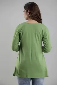 ASHISH'S PRINTSZ Women's Embroidered Rayon Casual Kurti Top (X-Large, Green)-thumb2