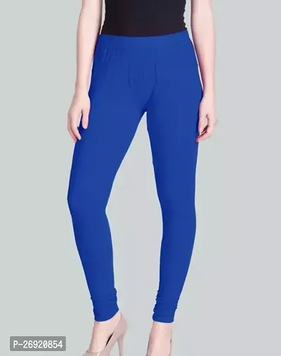 Fabulous Blue Cotton Solid Leggings For Women-thumb0