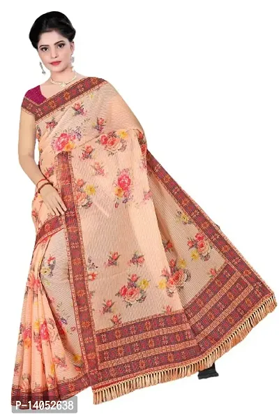 Stylish Georgette Printed Saree With Blouse Piece For Women-thumb0