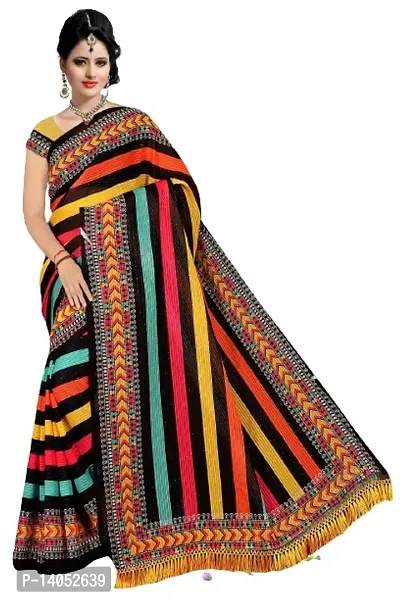 Stylish Georgette Printed Saree With Blouse Piece For Women-thumb0