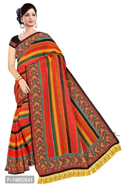 Stylish Georgette Printed Saree With Blouse Piece For Women-thumb0