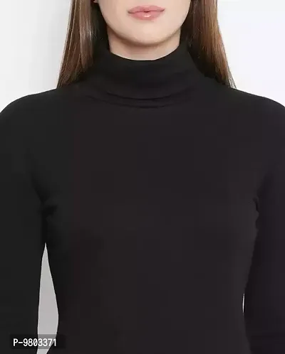 ANBICH Designs Black Turtle Neck Full Sleeve Top-thumb2