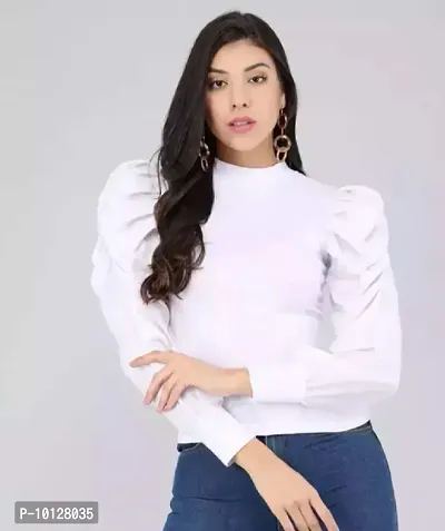 Classic Cotton Blend Solid Crop Top for Women