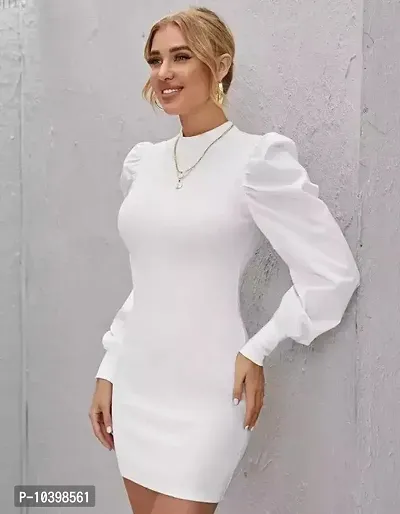 Puff Sleeve Dress For Women and Girls-thumb3