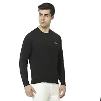 HiFlyers Men's Fleece Round Neck Sweatshirt (HFW048_BLK_XL_Black_XL)-thumb2