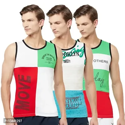 T.T. Men Printed Mussal Tees Pack of 3 Trqs::Green-White::Green-Red