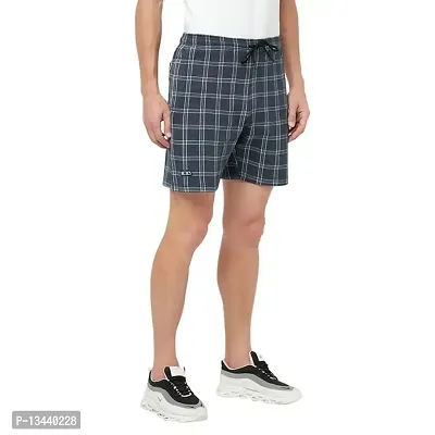 T.T. Men Cool Check Shorts Pack of 1 NVY-thumb3