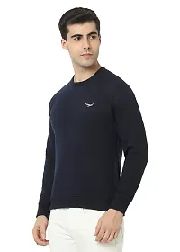 HiFlyers Men's Fleece Round Neck Sweatshirt (HFW048_NVY_M_Navy_M)-thumb1
