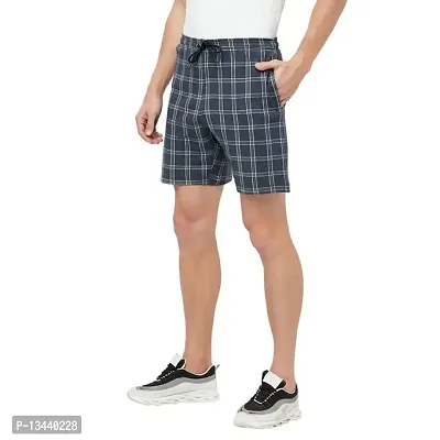 T.T. Men Cool Check Shorts Pack of 1 NVY-thumb2