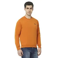 HiFlyers Men's Fleece Round Neck Sweatshirt (HFW048_ORG_L_Orange_L)-thumb2