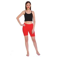 T.T. Women 100% Cotton Multipurpose Shorts Pack of 3 Red Skin Black-thumb1