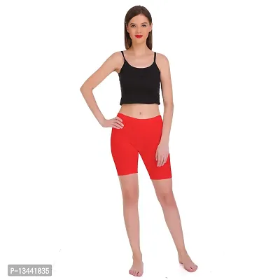 T.T. Women 100% Cotton Multipurpose Shorts Pack of 3 Red Skin Black-thumb2