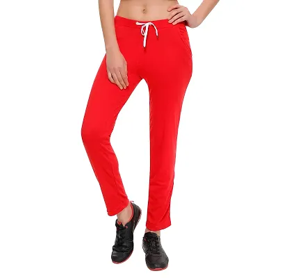 T.T. Women's Slim Fit Cotton Trackpant (COOL-TS011_Red_S_Maroon_S)