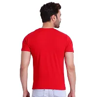 T.T. Men Solid Cotton Round Neck Tshirt Red-thumb2