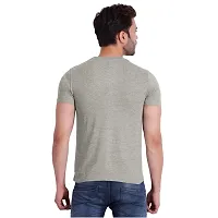 T.T. Men Solid Cotton Round Neck Tshirt Grey Melange-thumb4