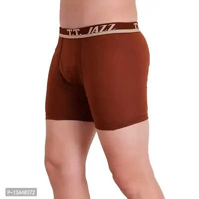 T.T. Men Jazz Top Elastic Trunk Pack of 3 (Rust - D.Brown - Blue)-thumb3