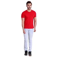 T.T. Men Solid Cotton Round Neck Tshirt Red-thumb4