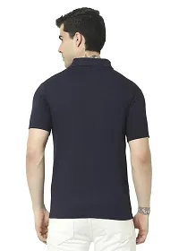 T.T. Men's Solid Sinker Polo Tshirts with Pocket Navy-thumb2