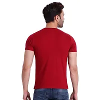 T.T. Men Solid Cotton Round Neck Tshirt Maroon-thumb4