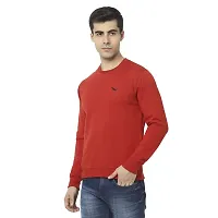 HiFlyers Men's Fleece Round Neck Sweatshirt (HFW048_RED_L_Red_L)-thumb1