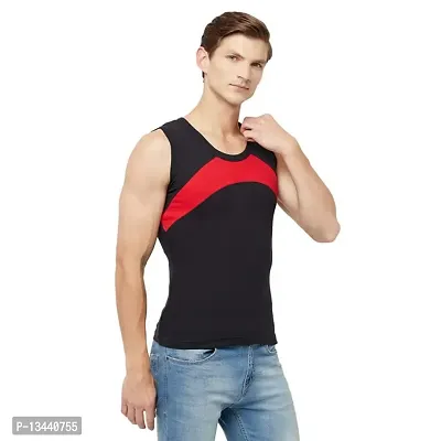 T.T. Men Designer Gym Vest Pack of 2 Black-Red::Navy-Sky-thumb3