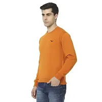 HiFlyers Men's Fleece Round Neck Sweatshirt (HFW048_ORG_L_Orange_L)-thumb1