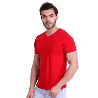 T.T. Men Solid Cotton Round Neck Tshirt Red-thumb1