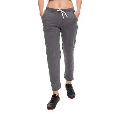 T.T. Women's Slim Fit Cotton Trackpant (COOL-TS011_AML_XL_Anthra Melange_XL)