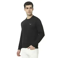 HiFlyers Men's Fleece Round Neck Sweatshirt (HFW048_BLK_XL_Black_XL)-thumb1