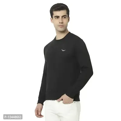 HiFlyers Men's Fleece Round Neck Sweatshirt (HFW048_BLK_XL_Black_XL)-thumb2