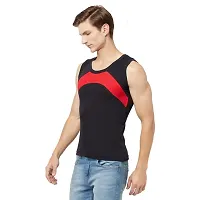 T.T. Men Designer Gym Vest Pack of 2 Black-Red::Navy-Sky-thumb1